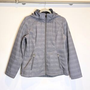 ZeroXposur Grey Checkered Lined Softshell Jacket With Detachable Hood Size Small